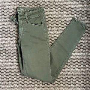 American Eagle Green Skinny Jeans